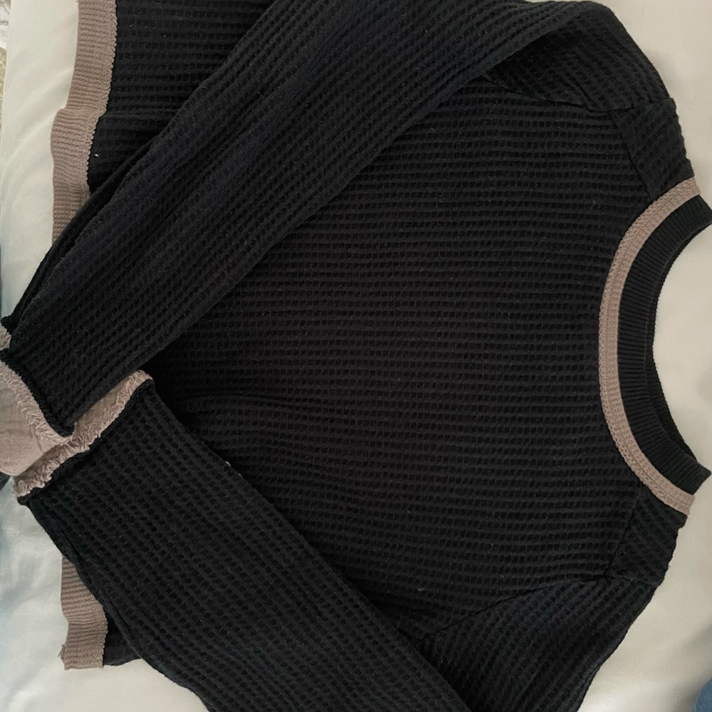 Free people cropped black sweater
